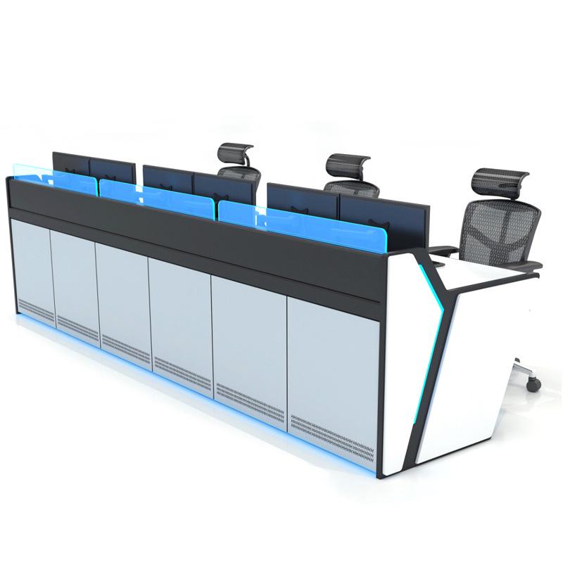 Curved Command Center Console for Security Monitoring