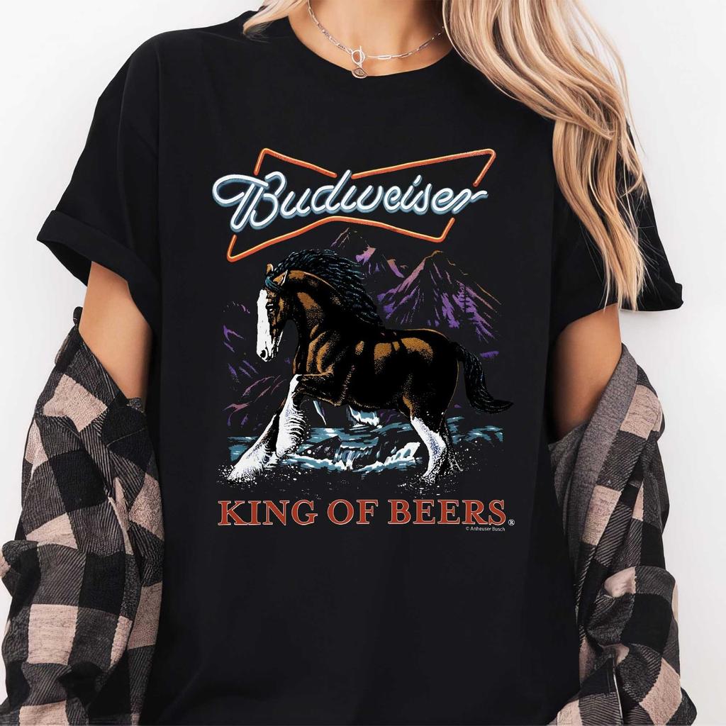 Vintage King Beer Graphic T-Shirt, Retro American Beverage Style Tee