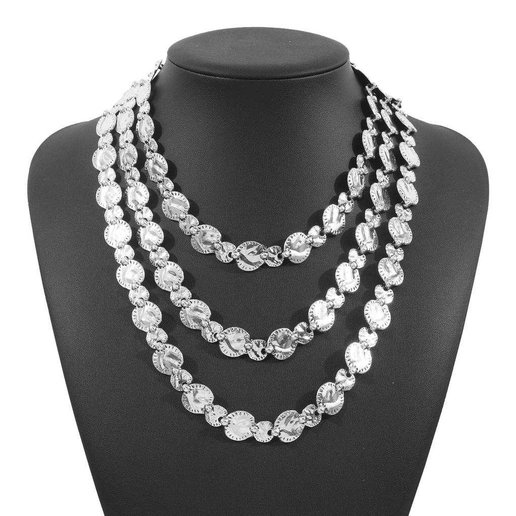 Персонализированные геометрические золотые монеты, многослойные ожерелья, преувеличенные уличные панк-модные аксессуары