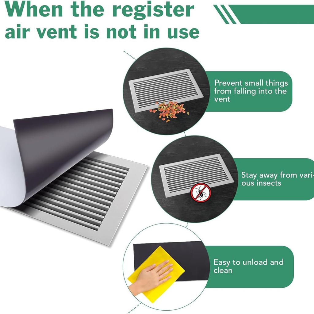 Магнитные крышки для вентиляционных отверстий, 5,5 X 12 дюймов, 3 шт. в упаковке, прочные крышки для газовых вентиляционных отверстий для пола дома, стены, автофургона, домашних систем отопления, вентиляции и кондиционирования воздуха, магнитная крышка для настенного утюга