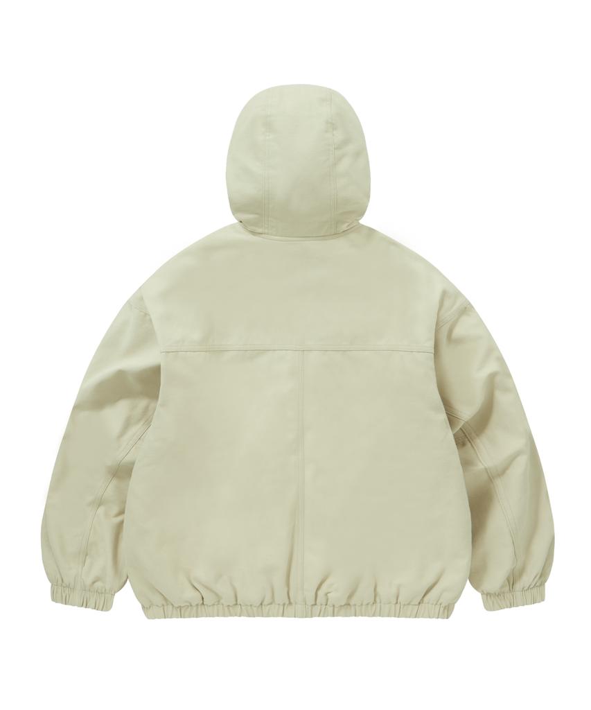 COVERNAT Heavy Oxford Hooded Jacket Cream