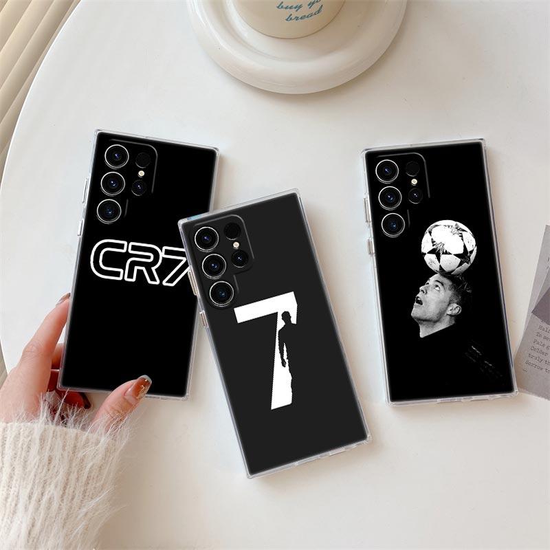 Прозрачный чехол C-R-7 Dark Football для Samsung Galaxy S26 S25 S24 S23 Ultra S20 S21 FE S22 Plus S26 Ultra S25FE 5G Мягкая крышка для телефона