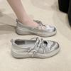 Туфли Мэри Джейн для женщин, кроссовки, модные повседневные туфли с бантом и пряжкой на ремне, женские балетки на платформе из мягкой кожи