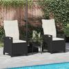 Garden Chair 2 pcs Black and Cream 56 x 60 x 112 cm