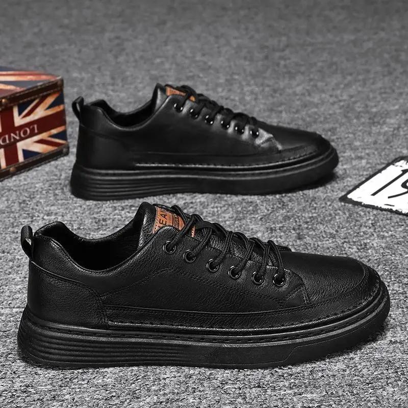Новые черные повседневные мужские туфли из вулканизированной кожи, распродажа, бесплатная доставка, дешевая ликвидация, распродажа, кроссовки для взрослых, мужские