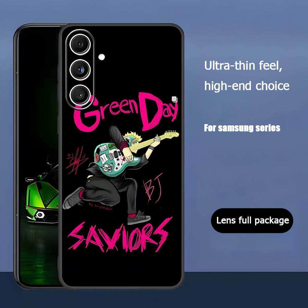Hot Green Day Band Cool Phone Case For Samsung Galaxy S25 S24 S23 S22 S21 S20 Plus Ultra Note20 Soft Black