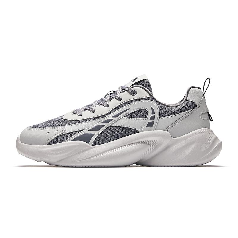 Anta Slip Resistant Breathable Abrasion Resistant Low top Casual Shoes Men's Gray Sneakers 912528817Q-1