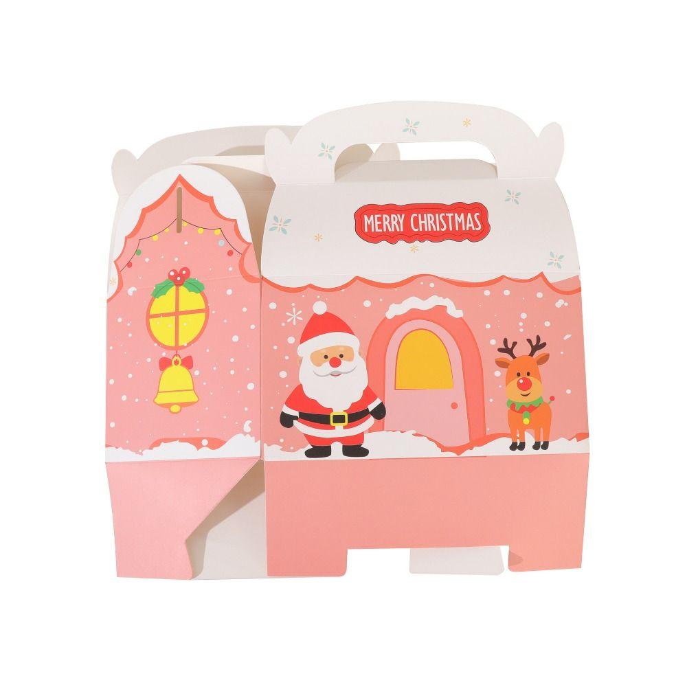 10Pcs Cartoon Print Bakery Dessert Box Paper Christmas Candy Container  Party Supplies