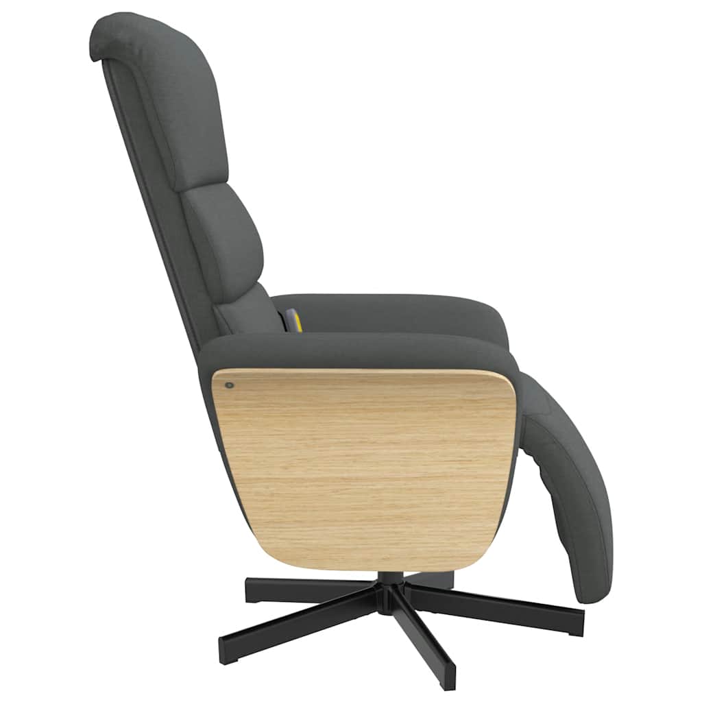 Massage Chair with Footrest Dark Gray Fabric