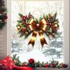 Christmas Stickers Holiday Bow Wreath Decals Removable PVC Stickers for Window Glass Door Holiday Home Decor