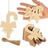 Inkdotpot 40pcs Candy Cane Wooden Ornament with Holes 3.5" Unfinished Predrilled Natural Wood Slices for Crafts Wooden