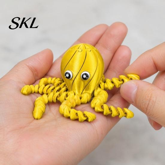 Осьминог Сенсорная Игрушка 3D Печатная Игрушка, Шарнирная Фигурка с Подвижными Суставами, Пластиковое Морское Животное Антистресс Фиджет для Детей Взрослых Модель