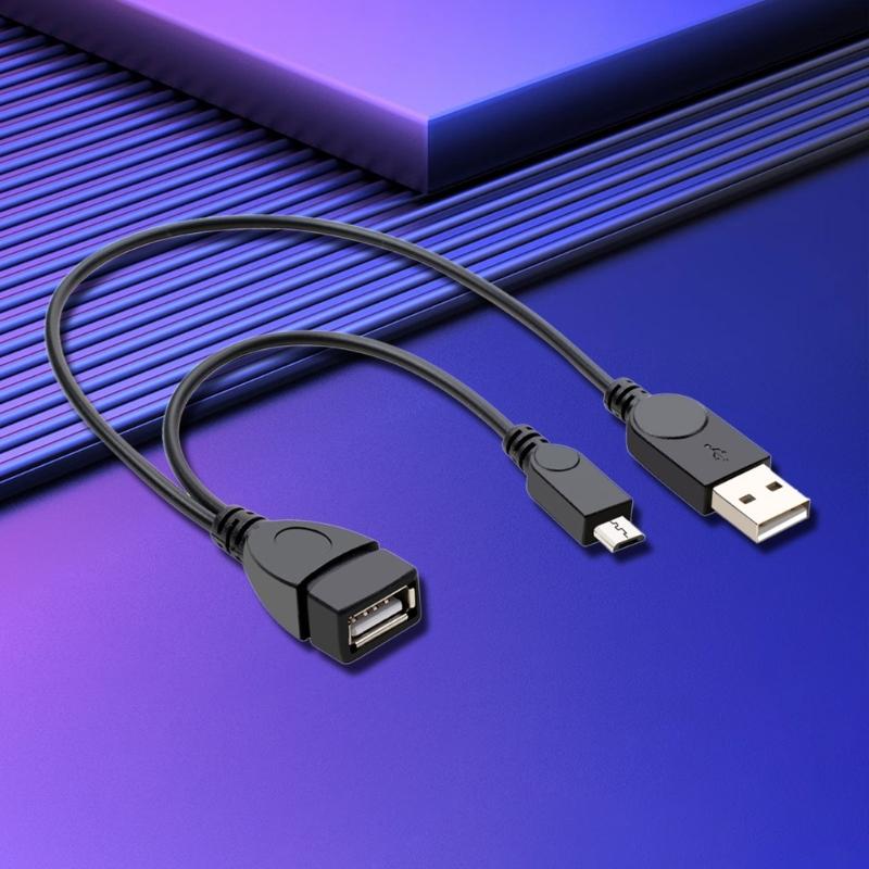 Адаптер MicroUSB - USB с поддержкой OTG MicroUSB (Кабель OTG с питанием) Кабель для легкого подключения периферийных устройств
