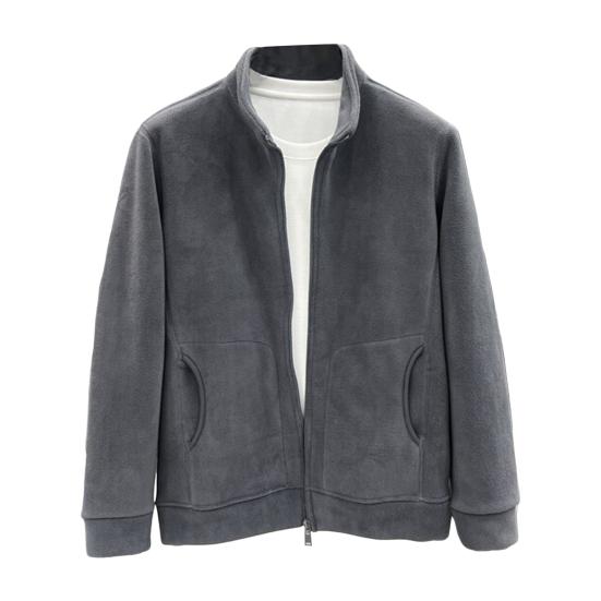Куртка мужская из овчины Yousheng Fuzzy Sherpa с длинным рукавом, застегивающаяся на молнию спереди, повседневная куртка, зимнее флисовое теплое пальто для занятий спортом на открытом воздухе, повседневная одежда