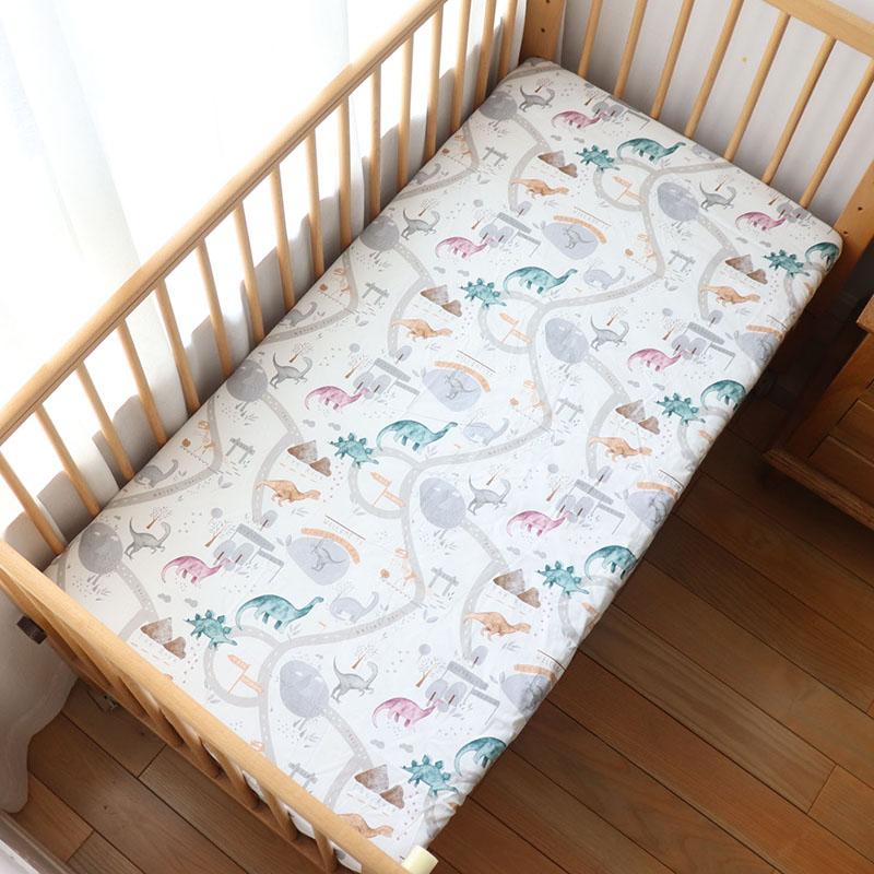 Простыня на резинке для детской кроватки для новорожденных, мягкий хлопковый чехол для матраса с резиной 130x70 см