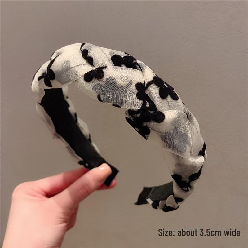 Изысканная повязка на голову с цветочным узором и стразами – высококачественный ретро-аксессуар для волос для женщин