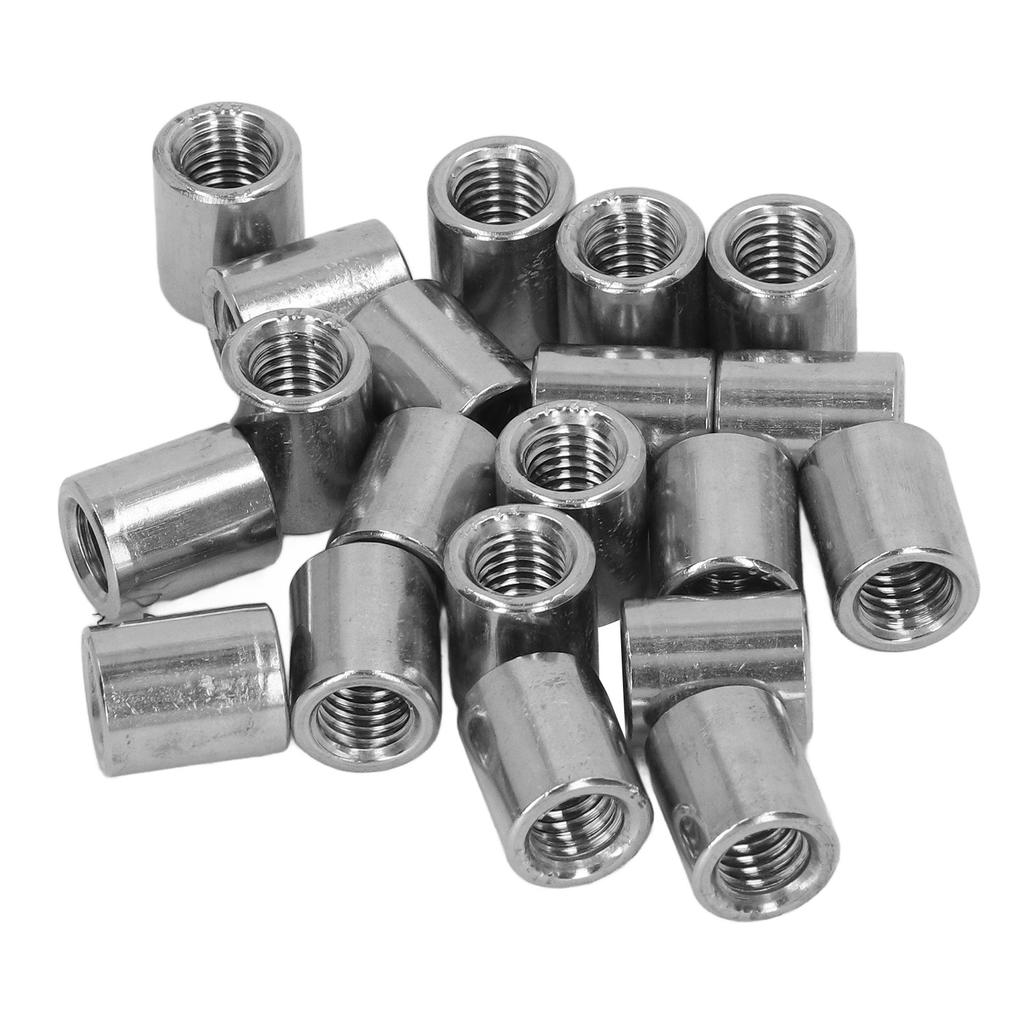 20Pcs M8 Female Thread Coupling Nut Kit Stainless Steel Rugged Threaded Coupling Nut Kit for