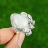 Sterling Silver Rainbow Moonstone Gemstone Bezel Sister Statement Ring Jewelry