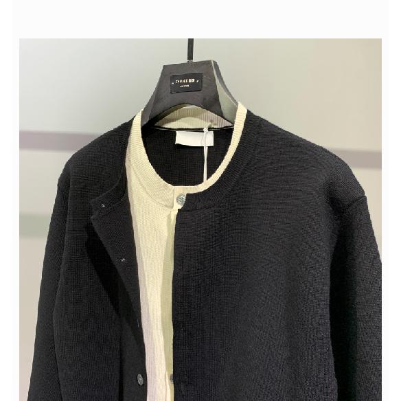 Простой стиль осенний мужской вязаный кардиган для молодежи мужской корейский стиль универсальный осенне-зимний пара серый с отложным воротником свитер пальто