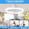 Светодиодный светильник-вентилятор с пультом, потолочный вентилятор с 3 скоростями, 3 цветами, диммируемый, цоколь E26/E27, потолочный вентилятор для спальни, кухни