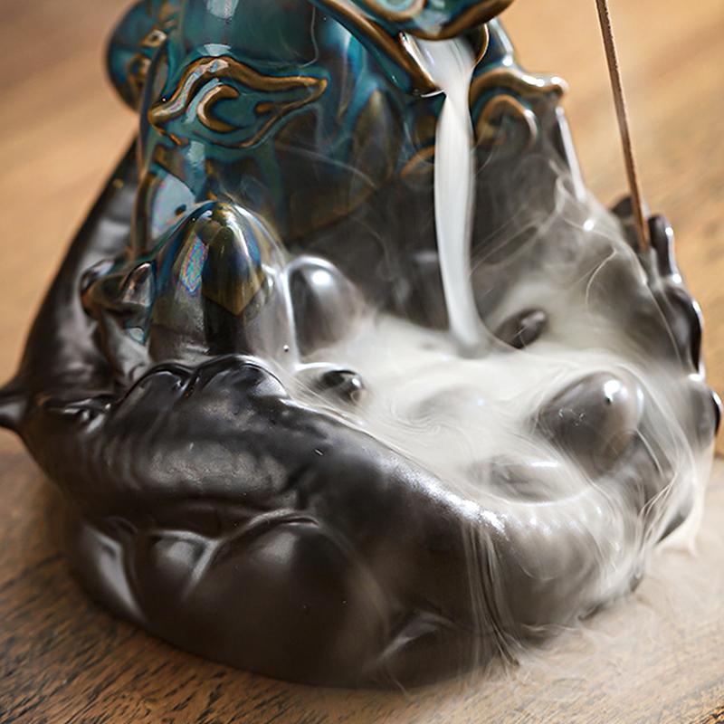 1шт обратный поток сандалового дерева благовония керамическая курильница палочка держатель для домашнего декора изысканный дракон в форме без благовоний курильница для благовоний