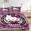 3 шт. Набор чехлов с принтом Hello Kitty, Звезды, Банты и Клетчатые узоры, Ультрамягкое, Дышащее и Удобное постельное белье со стильным дизайном для спальни a