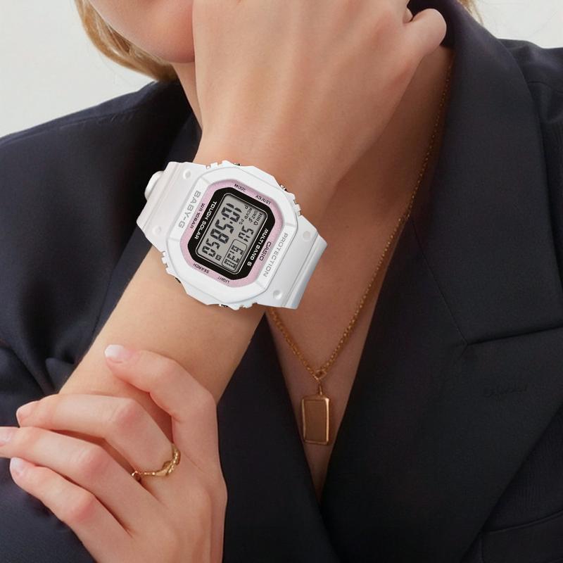 Casio Серия BGD-5650 водонепроницаемость 100 метров мировое время хронограф секундомер солнечная батарея Кварц полимерный ремешок женские часы серый циферблат BGD-5650SP-7C