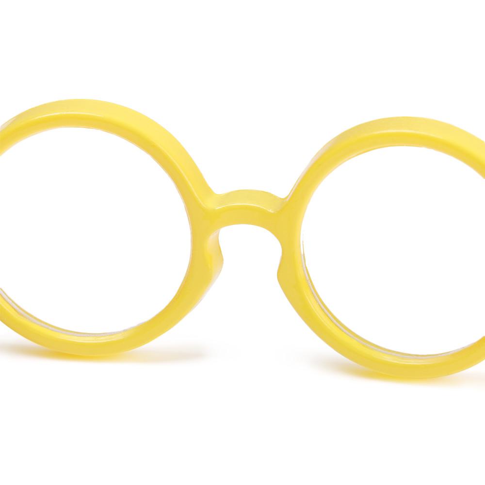 Round Frame Candy Color Toys Eyewear Clear Lens Eyeglasses Plush Doll Miniature Doll Glasses