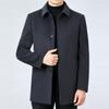 Высококачественное кашемировое пальто, мужское шерстяное пальто ручной работы с двухсторонними лацканами, осенне-зимнее шерстяное пальто niko для папы среднего возраста