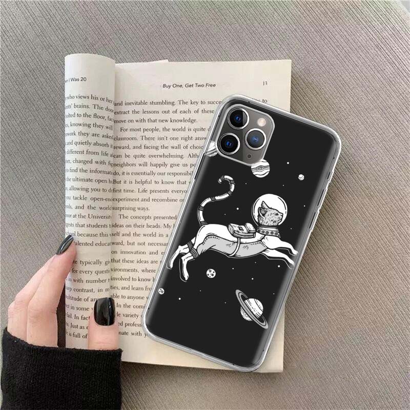 НЛО Пришелец Кот вселенная Телефон Для Apple Iphone 12 13 Mini 15 Pro Max 11 Pro 14 Plus 16 Pro Max 16E Чехол Оболочка Прозрачный ТПУ Pr