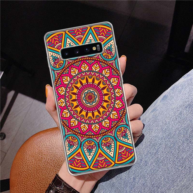 Чехол для телефона Totem Mandala Colorful Flower Cover для Samsung Galaxy S10 Plus S20 FE S21 S22 Ultra S10E S9 S8 + S7 Edge J4