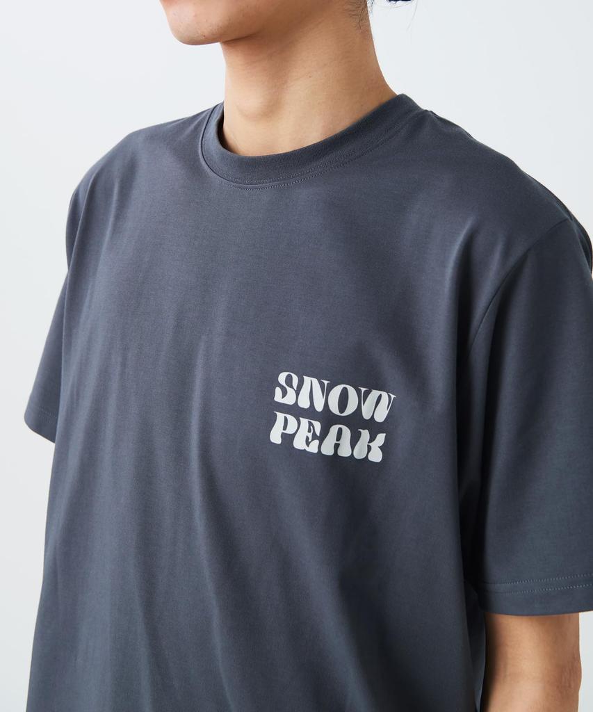 Кемпинг Графическая Футболка Маленький Размер M [Snow Peak] Футболка TS-26SU005 Футболка, Рукав, Мужская/Женская, Оливковый,