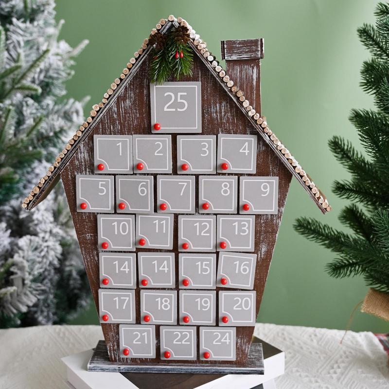 Адвент-календарь Деревянный домик Календарь обратного отсчета с ящиками Рождественский адвент-календарь с ящиками Календари обратного отсчета для