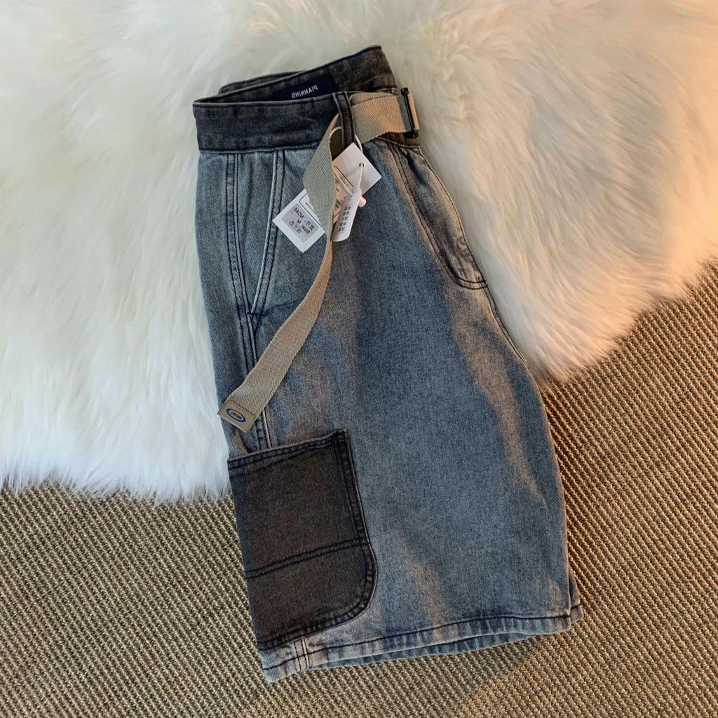 Унисекс Американские Ретро Джинсовые Пятиточечные Рабочие Шорты