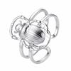 Creative Unique Design Beetle Open Ring for Men, Stainless Steel Silver Color Insect Ring, Punk Fashion Finger Jewelry Gift