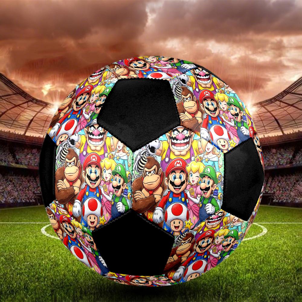 1pc Super Mario Football Soccer Ball Size 5 Indoor Soccer Ball Fashion Colorful Backyard Game -Great For Sports Fans Gift HE105