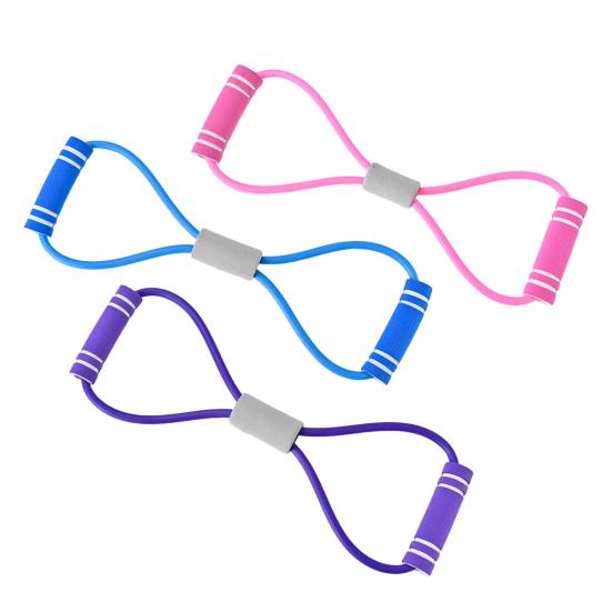 Portable Elastic Resistance Band with Anti-slip Handles for Shoulder, Back, and Body Strength Training and Stretching