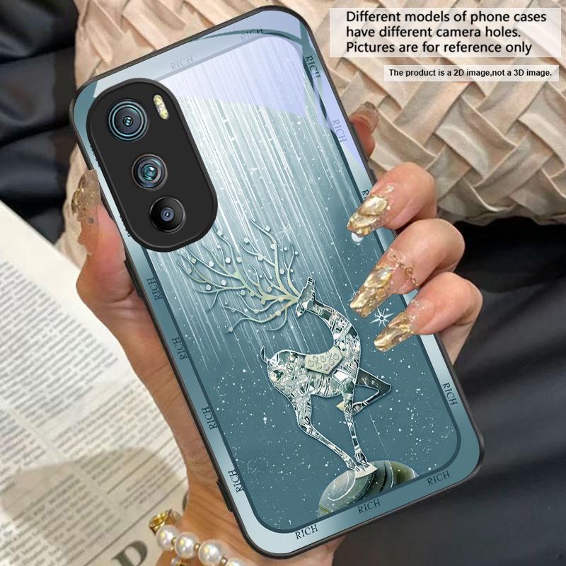 Чехол-наклейка «Звездная ночь с оленем» для Motorola Moto Edge 20 Lite 30 Pro 40 Neo 50 Ultra X30 Pro G14 G22 G24 G75 G84 G85 Стеклянный чехол для телефона