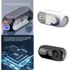 Портативная Bluetooth-колонка-часы RGB с басами и FM-радио для дома, улицы, фитнеса