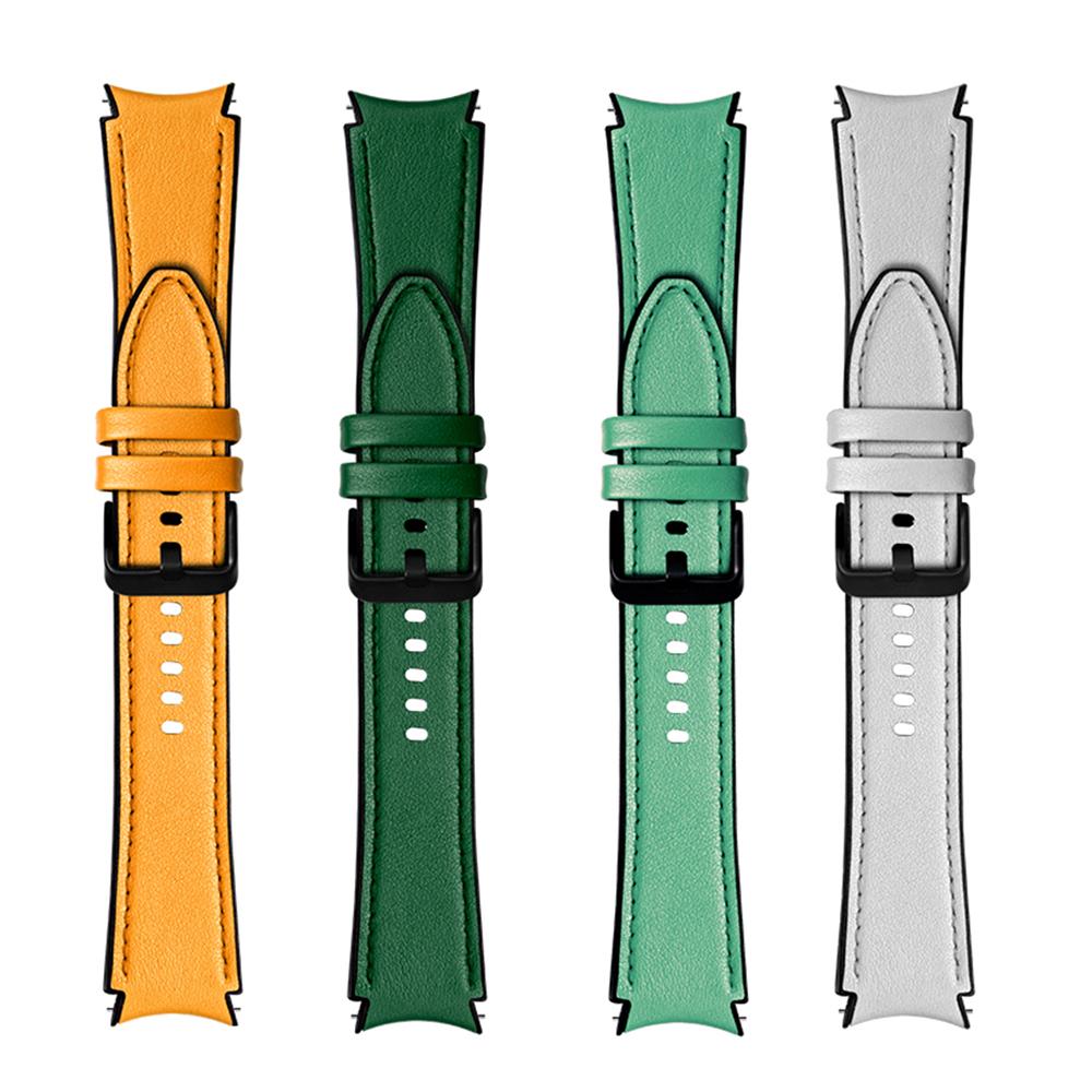 Силиконовый и кожаный ремешок 20 мм для Samsung Galaxy Watch 6/5/4, 40 мм, 44 мм, ремешок для умных часов Galaxy Watch 6 Classic, 43 мм, 47 мм