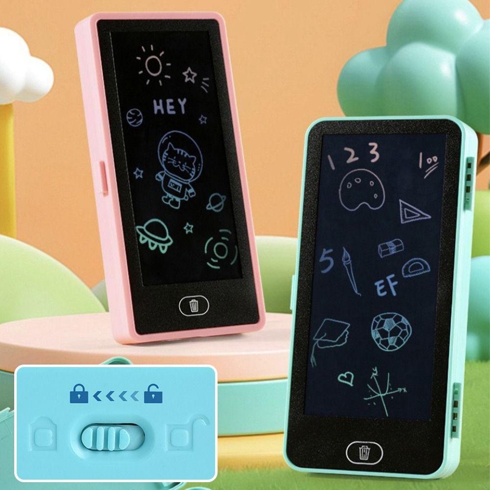 Erasable Drawing Board Pen Box with LCD Screen Stationery Box Cartoon Pen Bag  Gift