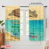 2pcs 2D Flat Printing Drapes Sea Turtle Beach Life Happy 100% Polyester Fabric Without Electricity 0 Use for All Occasions