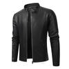 Fashion Motorcycle Casual Coat Men's Moto Biker Coat Spring Autumn PU Leather Jacket Men Stand Collar Slim Pu Leather Jacket Plus Size