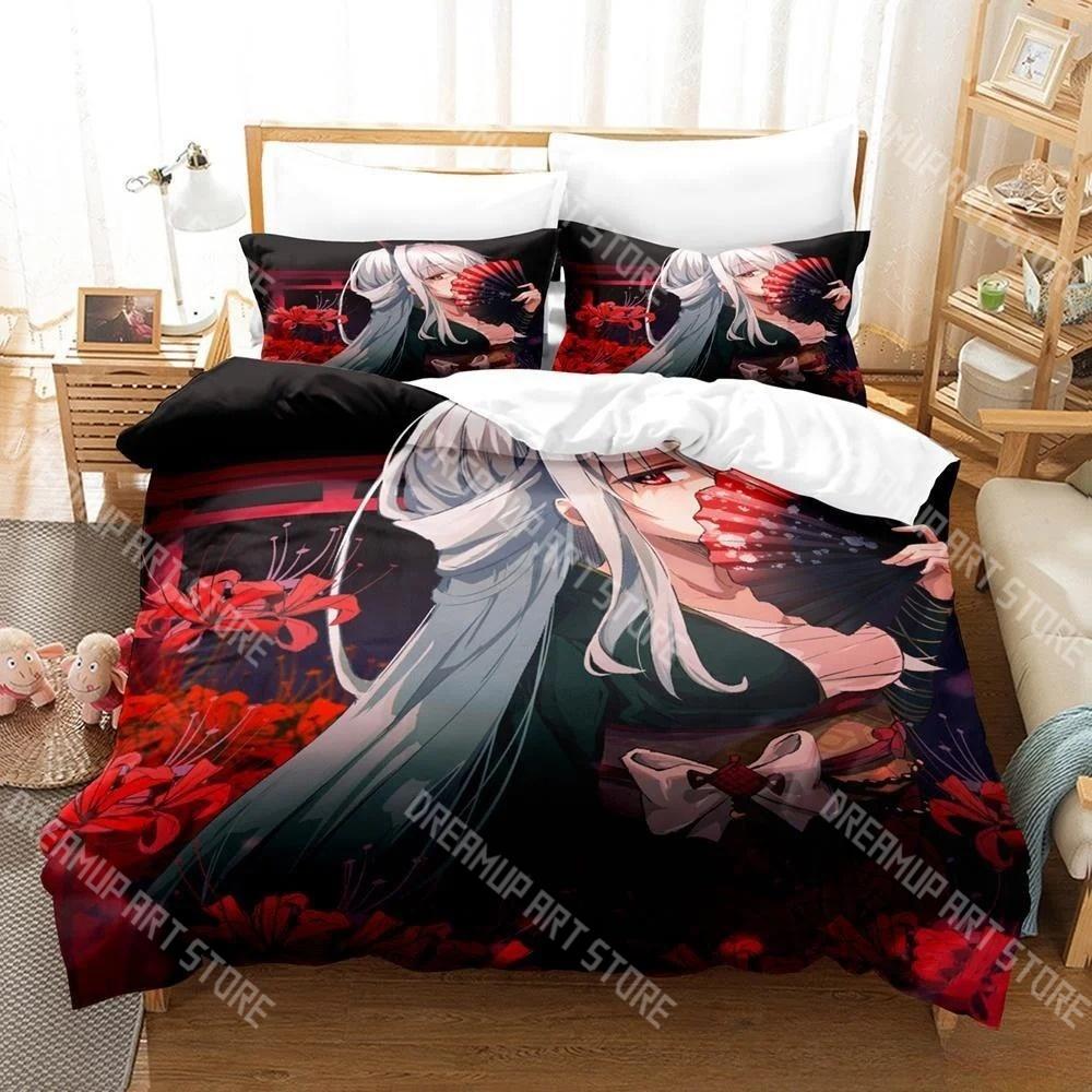 Fashion Anime Girls The Demon Girl Next Door Bedding Set Single Twin Full Queen King Size Bed Set Kids Bedroom Duvetcover Set
