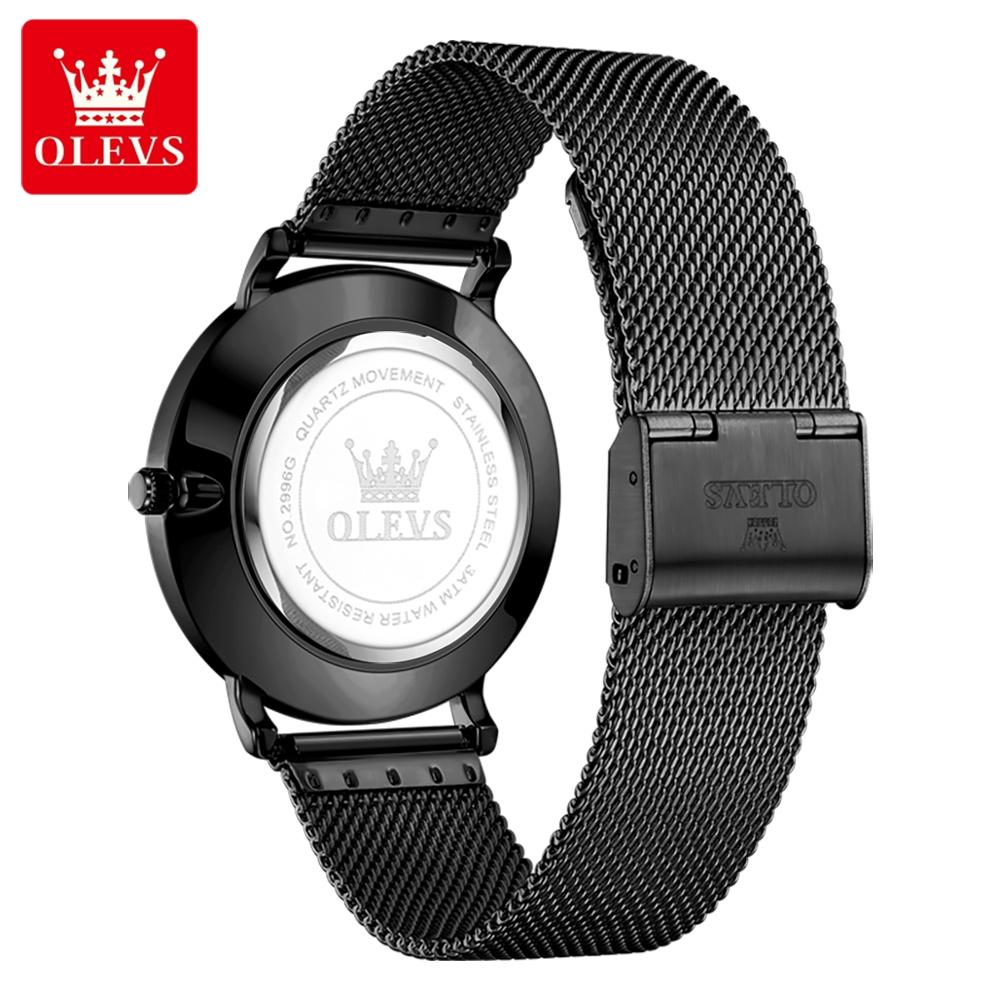 OLEVS 2996 Man Watch Fashion Casual Original Ultra Thin Quartz Wristwatches Waterproof Luminous Week Date Watches For Men New In