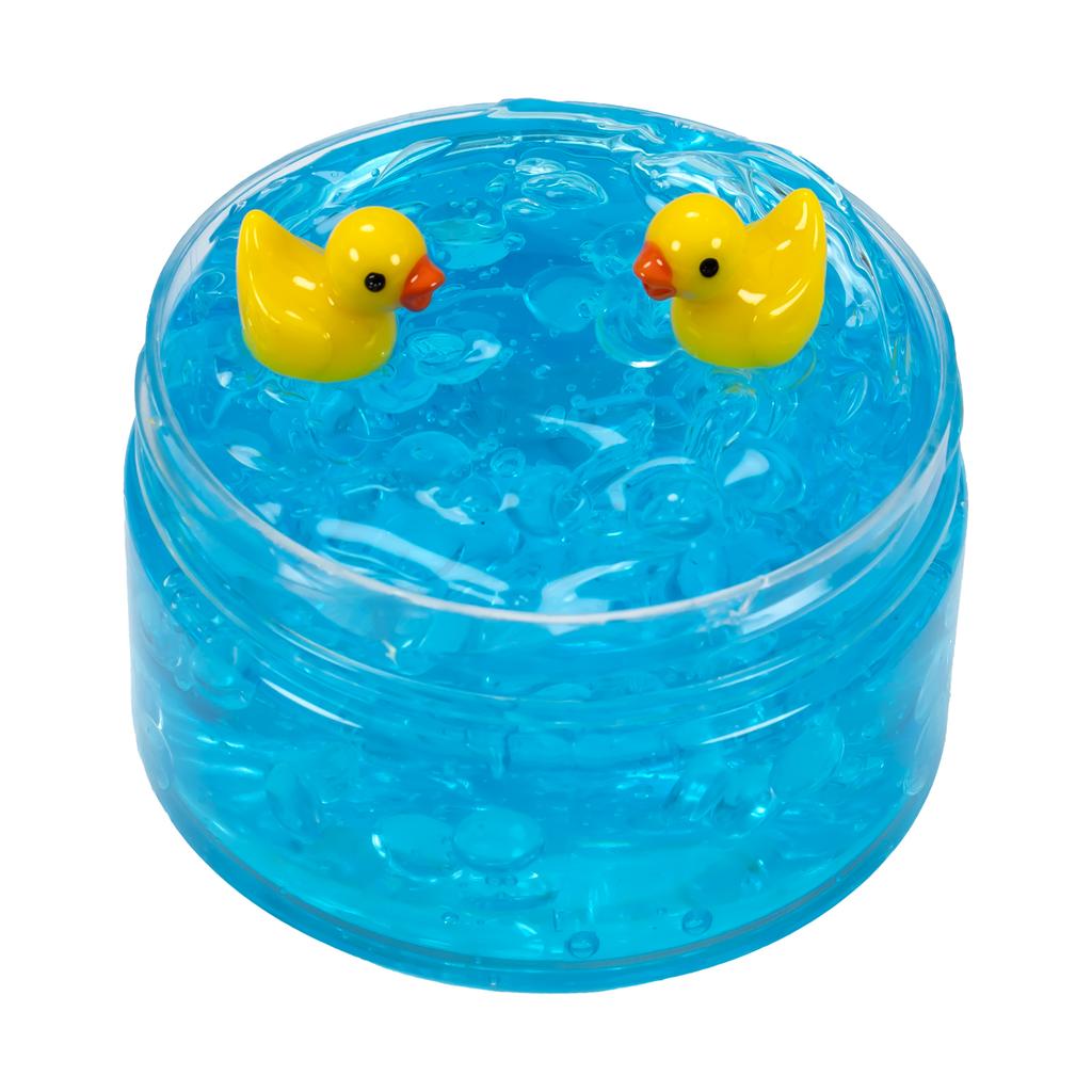Набор Crystal Slime с прозрачными шариками, 120 мл, с подвесками-утками, Праздничный тянущийся нелипкий слайм, Новогодний подарок-антистресс для вечеринки