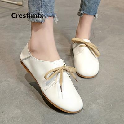 Cresfimix женские милые мягкие и удобные туфли на плоской подошве со шнуровкой женские туфли в стиле ретро коричневые уличные туфли на плоской подошве женские весенние и летние туфли
