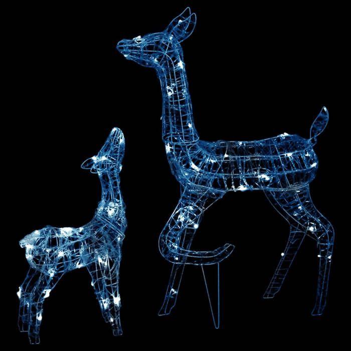 VidaXL Family of Reindeer Decoration Luminous Reindeer Christmas Decoration Garden Patio Backyard Outdoor Indoor 329790