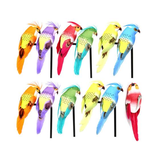 Реалистичный искусственный попугай, декор, ручная работа, пенопласт с перьями, украшение для сада или дома