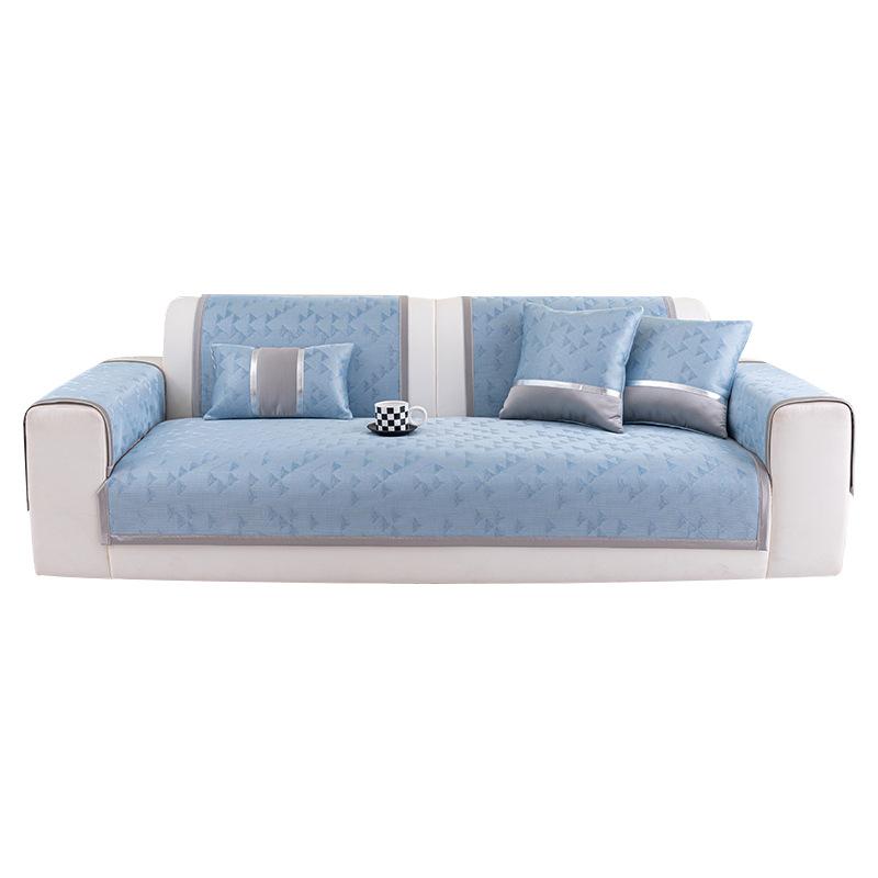 Summer Sofa Cushion New Ice Silk Cool Sofa Seat Cushion Fixed Non-Slip Cold Sofa Cover Cloth Towel